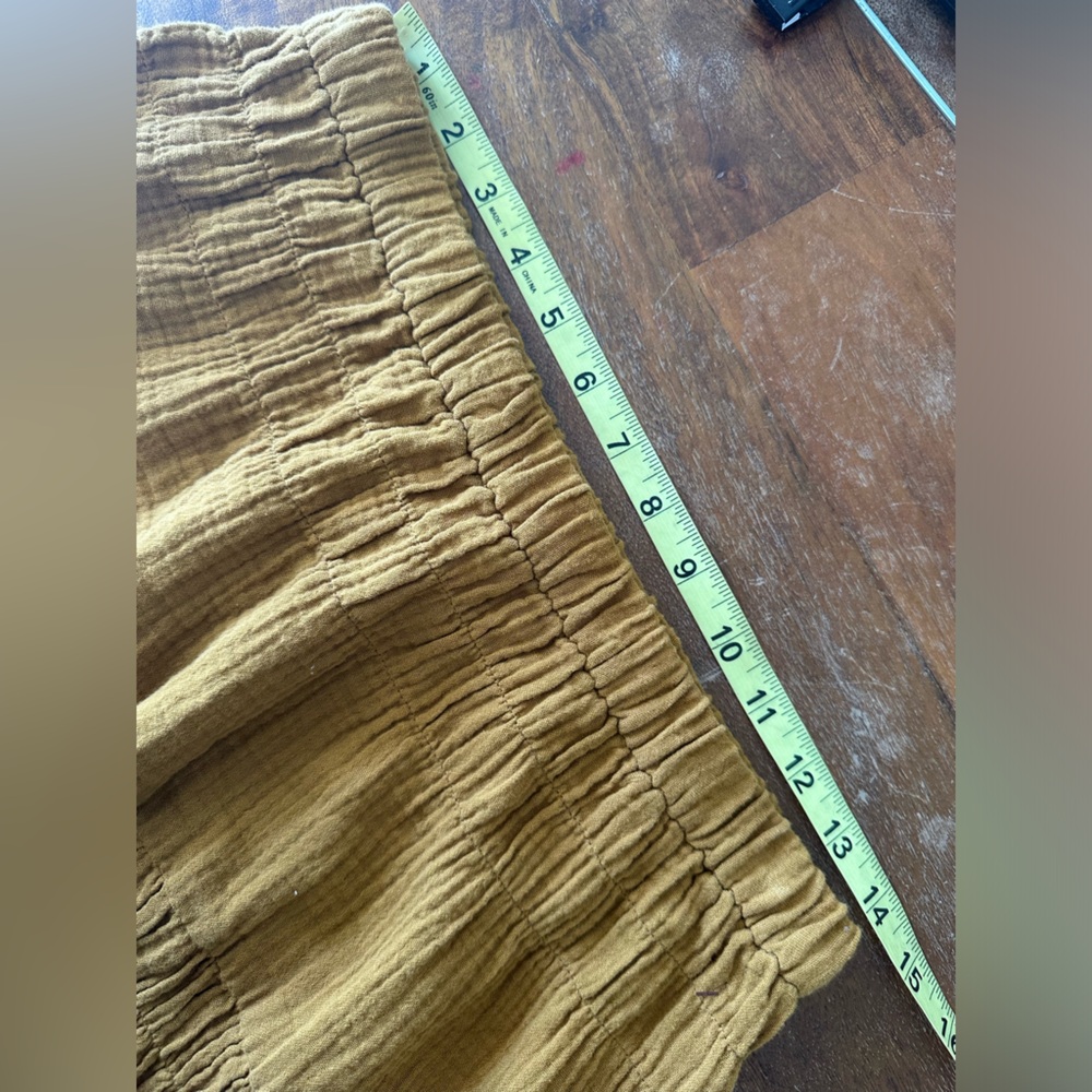 Madewell Double-Gauze Smocked Mini Skirt Antique gold ladies‎ Small - Picture 4 of 10